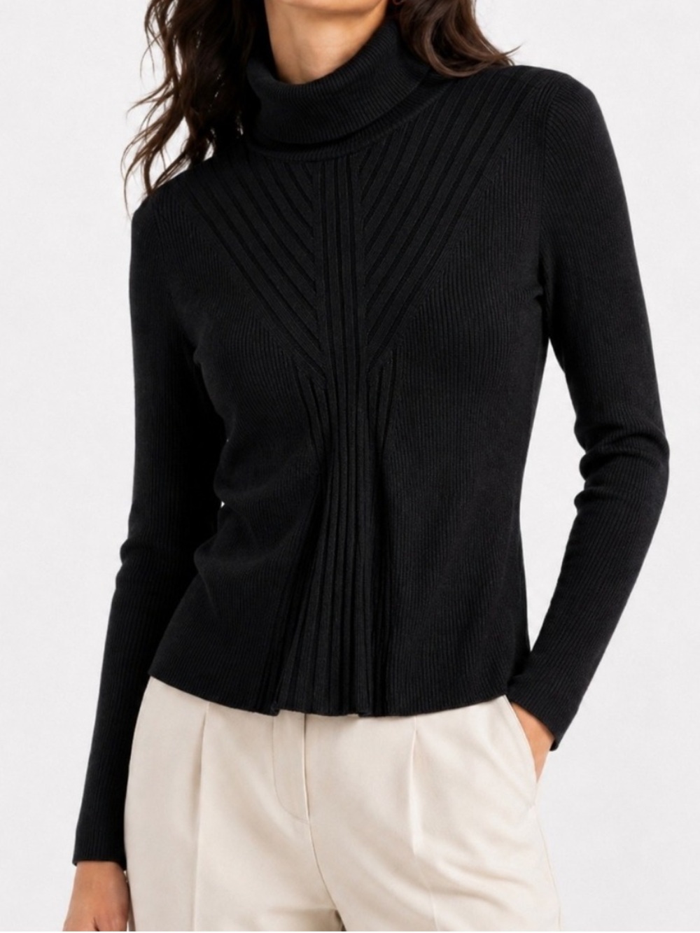 NWT White House Black Market Ribbed Turtleneck Sweater Size XS